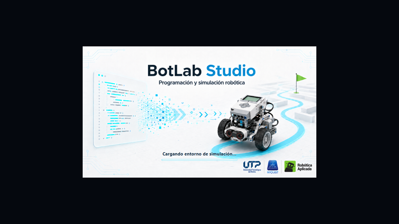 Controles de ejecución, canvas y telemetría de una simulación